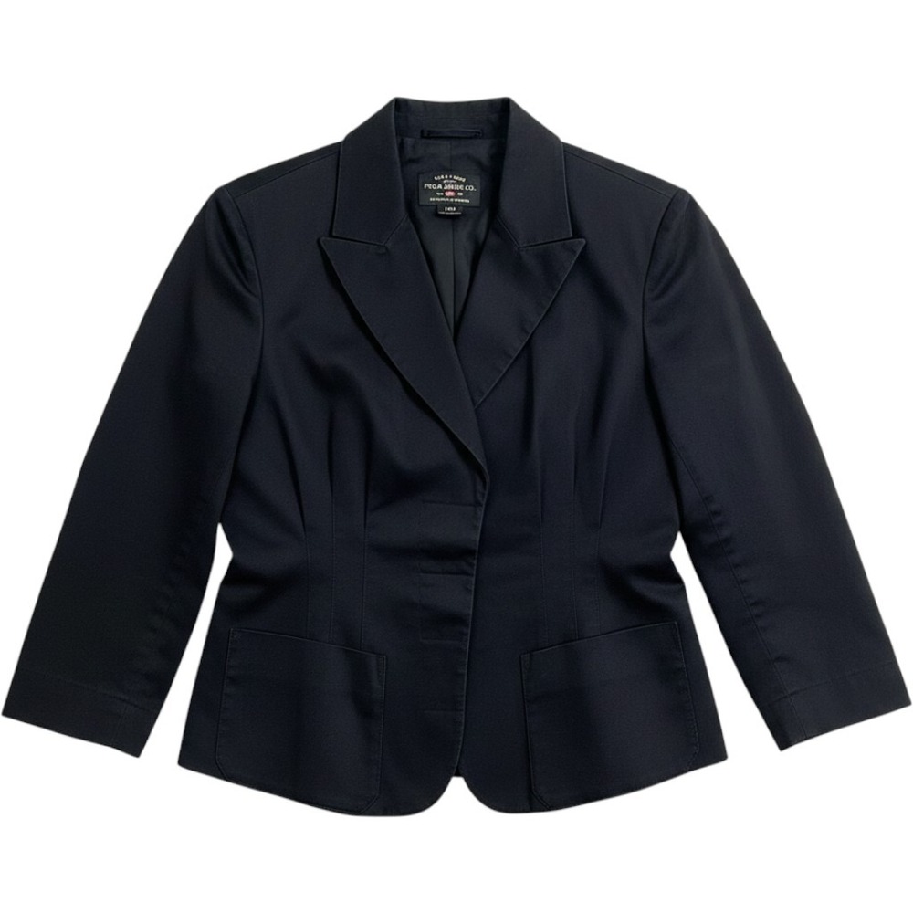 Vintage Ralph Lauren Polo‎ Jean Co. Black Cotton Blazer Jacket French Riviera M